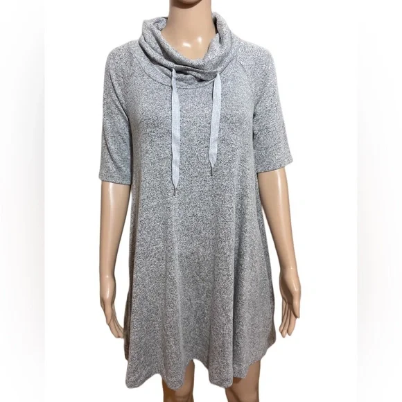 slim fit dress slacks Just Think It Through Gray Tunic Sweater Dress